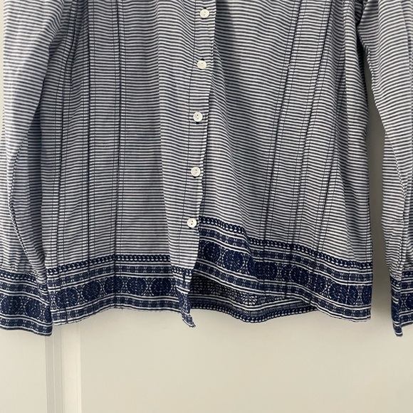 Roller Rabbit Snowflake Stripe Jacquard Lisbeth Top Cotton Coastal - Picture 11 of 11